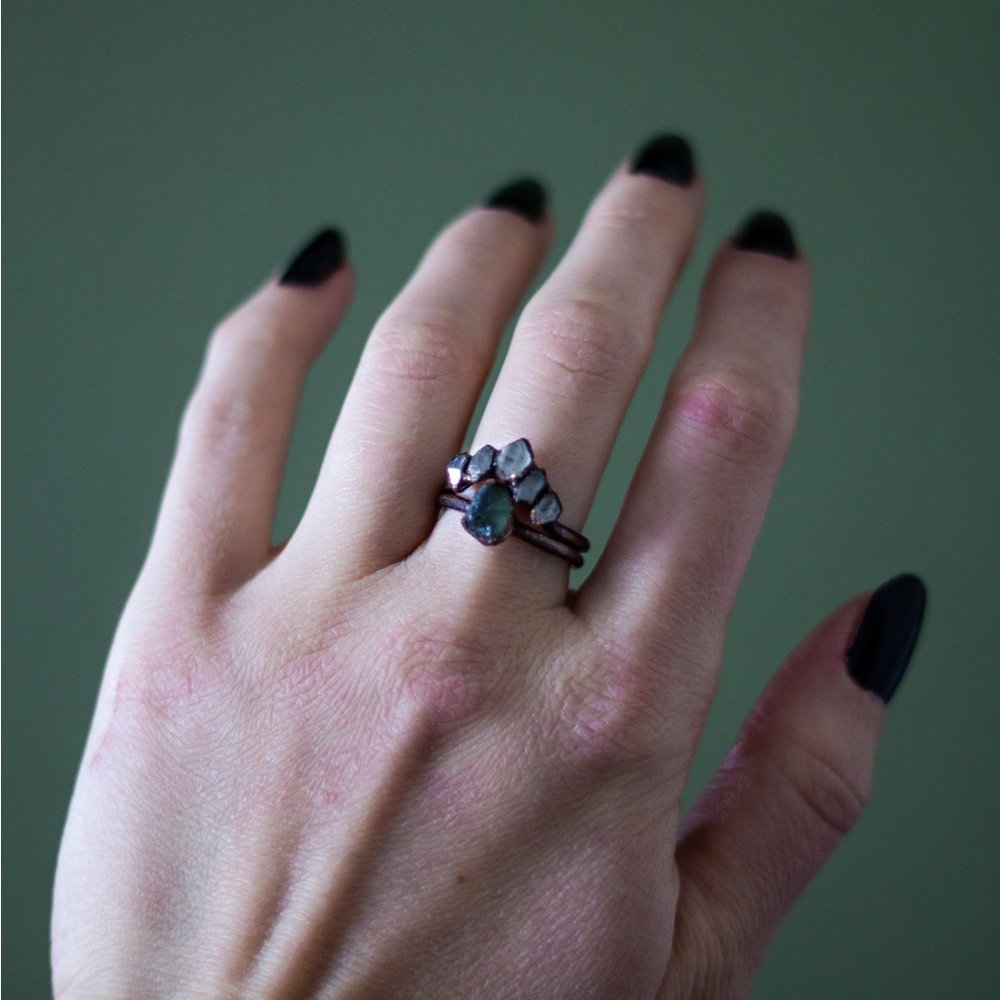Raw Stone Ring Set